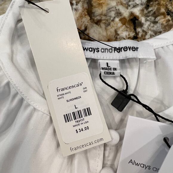 NWT Francesca's Always and Forever White Button Front Tank Top - Picture 7 of 10